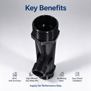 Injecteur <span class=keywords><strong>Venturi</strong></span> à engrenages en PVC DN20 pour la désinfection de l'eau et la filtration, dispositif de mélange d'ozone pour systèmes de traitement de l'eau en Chine - Product Image 2