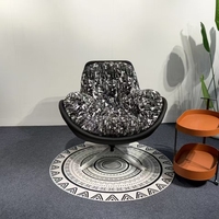 Fauteuil pivotant Penguin surdimensionné en peluche rembourré avec base en étoile pour salon, chambre à coucher, détente