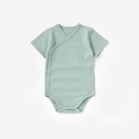 Combinaison bébé 100% coton pur, manches longues, fermeture à boutons pression, couleur unie, unisexe, vêtements d'été, body pour nouveau-né, tricoté, respirant