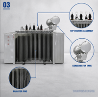 Transformador de Potencia de Alta Eficiencia de 1600 kVA, 10 kV, 3 Fases, Sumergido en Aceite, con Bobinado de Doble Capa, 50/60 Hz, Certificado IEC, para Distribución