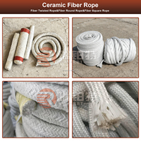 Joint d'étanchéité haute température 2300F en fibre céramique, corde tressée carrée pour chaudière, four, fourneau, four à céramique
