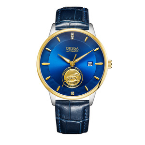Fully <b>automatic</b> mechanical watch with relief horse totem calendar, 50M water resistance business style men's <b>wristwatch</b> - Product Image 3