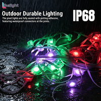 Lumières extérieures permanentes intelligentes RGBIC IP67 avec contrôle IC WS2811, kit d'éclairage de gouttière pour la décoration de maisons résidentielles