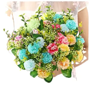 2024 stock wholesale silk artificial flower bouquet mix flower and plants wedding decorative flowers