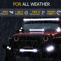Barras de Luz LED de 12v 24v 22 32 42 52 Pulgadas, 2 Filas, 180w 240w 360w, para Conducción Todoterreno 4x4, Barra de Luz LED Curva de 50 Pulgadas 12d para Camioneta y Automóvil
