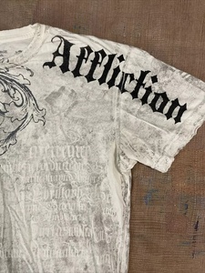 2000s <strong>Affliction</strong> Graphic T-Shirt Mens Large Grunge Wings New Fashion Style Couple Tops Pure Cotton Shirt - Product Image 3