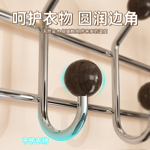 Moqiong Wall Mounted Coat Rack Double Row Heavy Duty Wood Hooks For Door Back Storage Organizer - Product Image 4