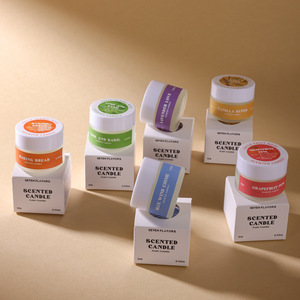 LANJO Bougie votive en cire de soja dans un mini pot en verre de 6 couleurs avec boîte cadeau de luxe moderne pour la décoration de la maison - Product Image 6