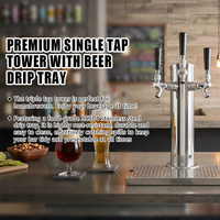 Tour de distribution de bière à 3 robinets pour Kegerator avec bac de récupération des brassins en acier inoxydable, pièces de Kegerator et bac de récupération des brassins pour brassage maison