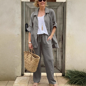 Conjunto de Camisa para <span class=keywords><strong>Mujer</strong></span>, Estilo Urbano Informal, <span class=keywords><strong>Ropa</strong></span> Femenina - Product Image 3