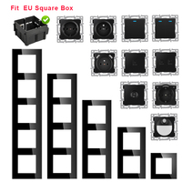 Módulo de Pared con Panel Táctil de Vidrio Negro Europeo, Enchufe e Interruptor de Corriente, Funciones Combinables Libremente, Accesorios