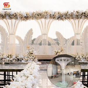 SMOOTH Gold Stainless Steel Arch 3D Backdrop <strong>Stand</strong> With Hook for Chandelier Background Wedding Event Stage Decor - Product Image 1