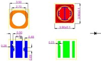 Diodes LED UVC Juhong Quartslens 0,5W 10-15mW 270nm/275nm/280nm Ra85 Angle de vision 120° Violet Échantillons Gratuits