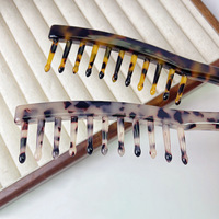Liwu ODM peigne à dents en acétate de Cellulose de haute qualité antistatique grand peigne à cheveux pour cheveux bouclés droits conception en écaille de tortue
