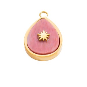 จี้สแตนเลสทรงดาวเรขาคณิตสไตล์โบฮีเมียน หินอาเกตธรรมชาติรูปทรงผสม สำหรับทำสร้อยคอ PJ91529A - Product Image 5