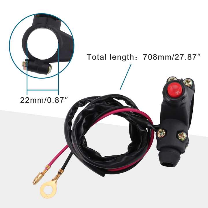 Poignée D'accélérateur GOOFIT En Caoutchouc Avec Câble - Pour Guidon 22-25 Mm - Compatible 50-250cc Dirt Bike, Go-kart, ATV, Scooter - Couleur Bleu/rouge Avec Ligne Blanche