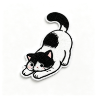 Patch brodé personnalisé Chaton Blanc Cartoonlack, thermocollant et auto-adhésif, pour la décoration de vêtements, sacs et articles vestimentaires