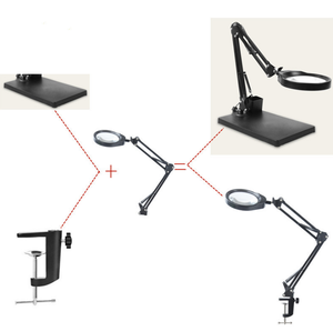 Abrazadera de escritorio 2 en <span class=keywords><strong>1</strong></span>, lupa de mantenimiento con luz LED - Product Image 4