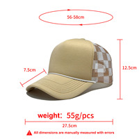 Casquettes de baseball en maille respirante à 5 panneaux, personnalisables avec logo brodé ou imprimé, et casquettes trucker en mousse à dos quadrillé, vierges et unies, vente en gros