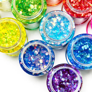 Fabrika toptan kozmetik Glitter toz altıgen PET toplu holografik Glitter karışık tıknaz Glitter toz el sanatları için 24 renkler - Product Image 3