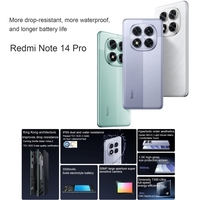 Téléphone Original Tout Neuf Xiaomi Redmi Note 14 Pro 8 Go+128 Go 6,67 Pouces Xiaomi HyperOS Mediatek Dimensity 7300-Ultra Octa Core NFC 5G
