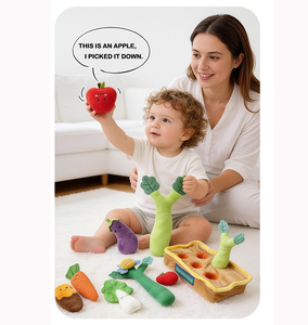 Juguetes de Peluche Educativos Tempranos para Bebés, Muñecos de Peluche de Frutas y Verduras de Dibujos Animados Montessori, Juguetes de Granja Simulada para Bebés - Product Image 2