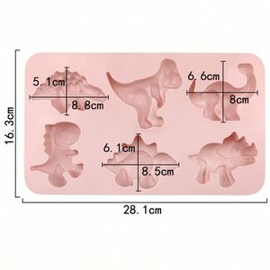 Moule à gâteau en silicone en forme de dinosaure à 6 cavités, écoresponsable, échantillon gratuit, pour savon, résine, bougie, OEM/ODM - Product Image 2