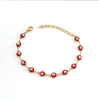 Bijoux en acier inoxydable décoratifs à la main à la mode Bracelet mauvais œil émail coloré yeux de diable Bracelets de perles en métal