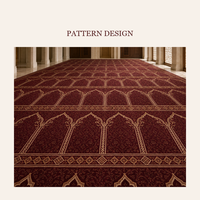 Tapis de prière épais et doux en laine et nylon de 15 mm, fabriqué à la machine, jacquard, pour mosquée, lavable, antidérapant, pour une utilisation confortable dans la salle de prière musulmane