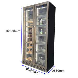 <span class=keywords><strong>Nevera</strong></span> de cajón para vinos, enfriador, gabinete con estantes de madera, metal y acrílico, empotrable o independiente para restaurante - Product Image 3