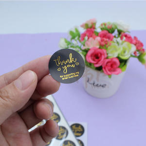 500 uds/rollo de papel de aluminio estampado gracias pegatinas rollo para sobre boda pequeño negocio joyero papelería sello <span class=keywords><strong>Laber</strong></span> - Product Image 5