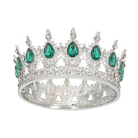 Couronne ronde en métal baroque de 12 cm avec strass, nouvelles décorations de gâteaux et accessoires de bouquet, fournitures de fête pour le Nouvel An et la remise des diplômes