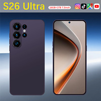 Smartphone S26 Ultra Kenya 7,3 pouces 90Hz Android 15 16 Go 1 To 108 MP 8800 mAh Deca Core Écran LED 5G Double SIM Carte TF Face ID