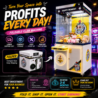 Máquina de garras operada con monedas para uso comercial en centros comerciales, máquina de juego de agarre de muñecas con luz LED decorativa, dispositivo expendedero de premios para arcade