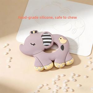 Mordedores de Silicona con Forma de Elefante y Tortuga, Temática de Dibujos Animados para Bebés, Grado Alimenticio, Juguete Suave, 0-24 Meses, Unisex - Product Image 3