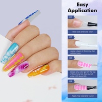 FZANEST Gel à Effet Fleur Transparent pour Ongles, Gel de Marbre à Effet Éclatant, Gel Liquide DIY pour Nail Art, Vernis à Ongles à Séchage Rapide