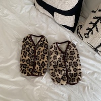 Gilet en polaire à imprimé léopard pour chien, vêtements chauds sans manches pour animaux de compagnie, gilet doux pour chiots, pour petits chiens et chats