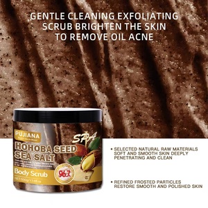 OEM PUJIANA Vente en gros Gommage corporel biologique aux fruits et aux herbes Marque privée Exfoliant Graines de hoheba Sel marin Gommage corporel Naturel - Product Image 4
