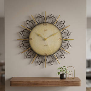 Brass & Iron Mid Century <b>Clock</b> Good Selling New Design Metal Wall Hanging <b>Clock</b> Printed Face <b>Battery</b> Operated Metal Round <b>Clock</b> - Product Image 4