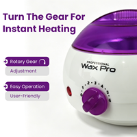 Chauffe-cire individuel 400 ml pour épilation, usage professionnel et domestique, violet, température réglable, prise OEM