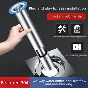 Desodorante de drenaje de suelo con núcleo de insecto Universal de acero inoxidable 304 moderno, <span class=keywords><strong>tubo</strong></span> extendido para cocina, baño, falla de alcantarillado - Product Image 2