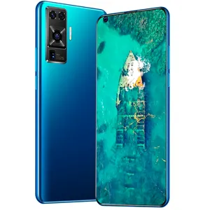 2022 nouveau design pour téléphone X80Pro 16 go + 512 go Android smartphone laissez la musique jouer au téléphone 7.3 pouces HD téléphones portables