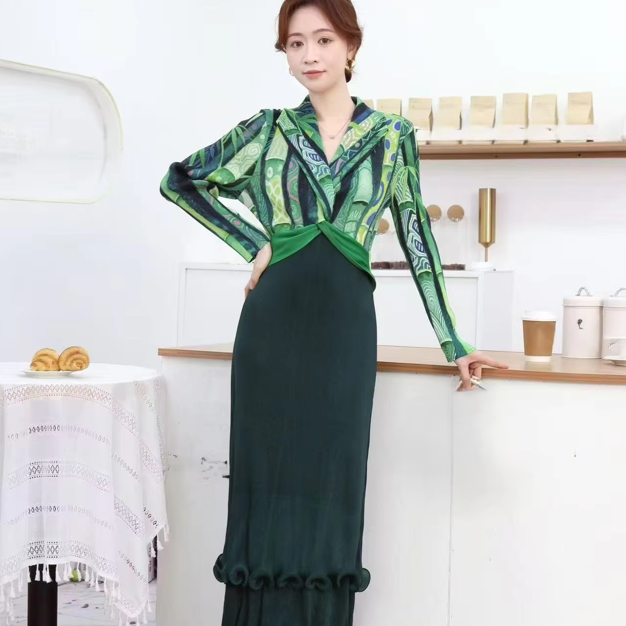 Green M Chinese Dresses - 2025 New Style Elegant Green M Chinese Dresses - 2025 New Style Elegant