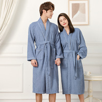 Peignoir en tissu éponge 100% coton, très absorbant, manches longues pour hommes, femmes, adultes ; personnalisation du logo disponible ; livraison directe