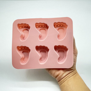 Moule à gâteau en forme de petits pieds, 6 trous, antiadhésif, gelée en Silicone, Muffin, Mousse et chocolat, DIY, vente directe d'usine - Product Image 3