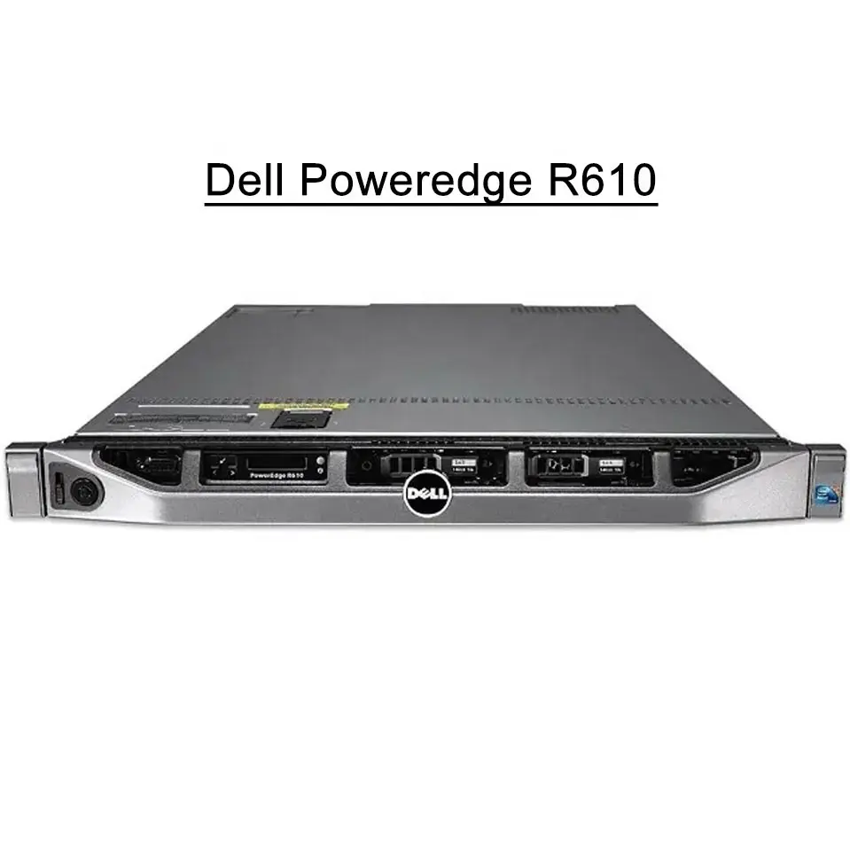 أجهزة كمبيوتر مستعملة بالشبكة Dell Poweredge R610 R620 R630 بسعر منخفض ، خادم مستعمل مجدد رف مستعمل