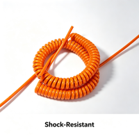 Câble spiralé flexible orange, câble enroulé, extrémités de câble en PVC TPU, longueur personnalisée, cordon d'alimentation pour équipement électrique