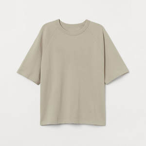 T-shirt décontracté uni en gros, coupe ample, épaules tombantes, personnalisable, en coton, pour hommes - Product Image 4