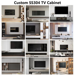 Soporte de <span class=keywords><strong>TV</strong></span> de Acero Inoxidable SS304 de Alta Calidad, Diseño Moderno, Antioxidante, Mueble de <span class=keywords><strong>TV</strong></span> para Sala de Estar, Directo de Fábrica - Product Image 4