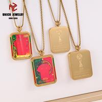 Collier de football Portugal 2026 pour homme en acier inoxydable, pendentif de football pour homme en acier inoxydable